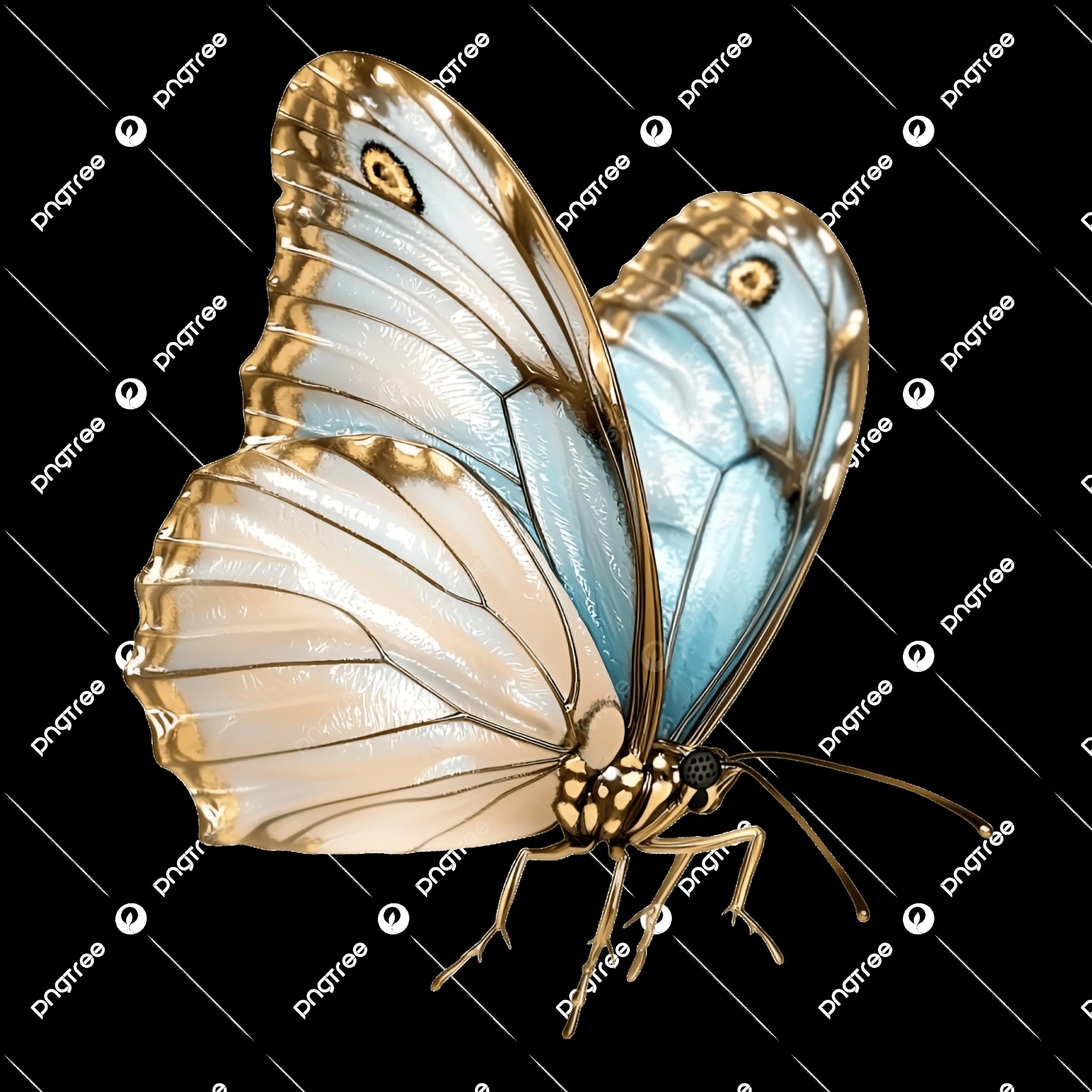 Golden <b>Butterfly</b> With Detailed Wings Flying In <b>Natural Environment</b> ...